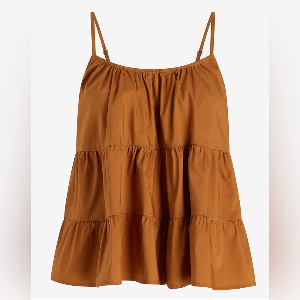 Brand new! Express scoop neck tier tank Size M Color Caramel
